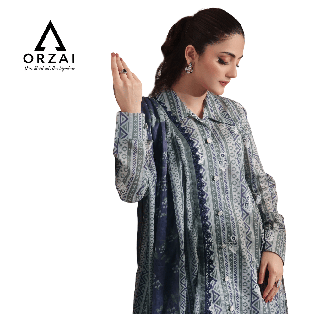 Pakistani 3-Piece Lawn Dress - Image 3