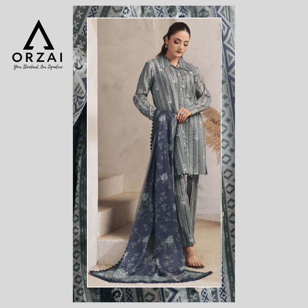 Pakistani 3-Piece Lawn Dress - Image 4
