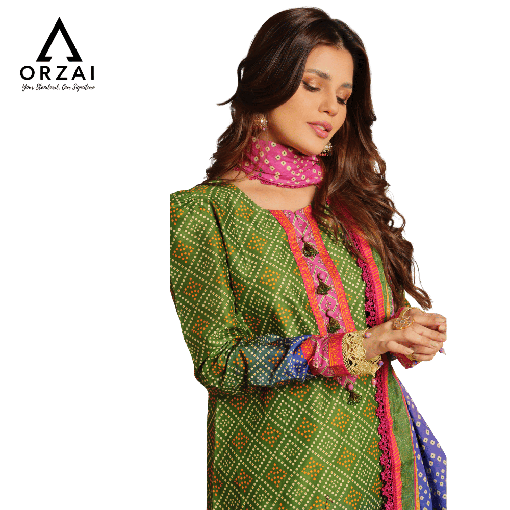Pakistani 3-Piece Lawn Dress - Image 4