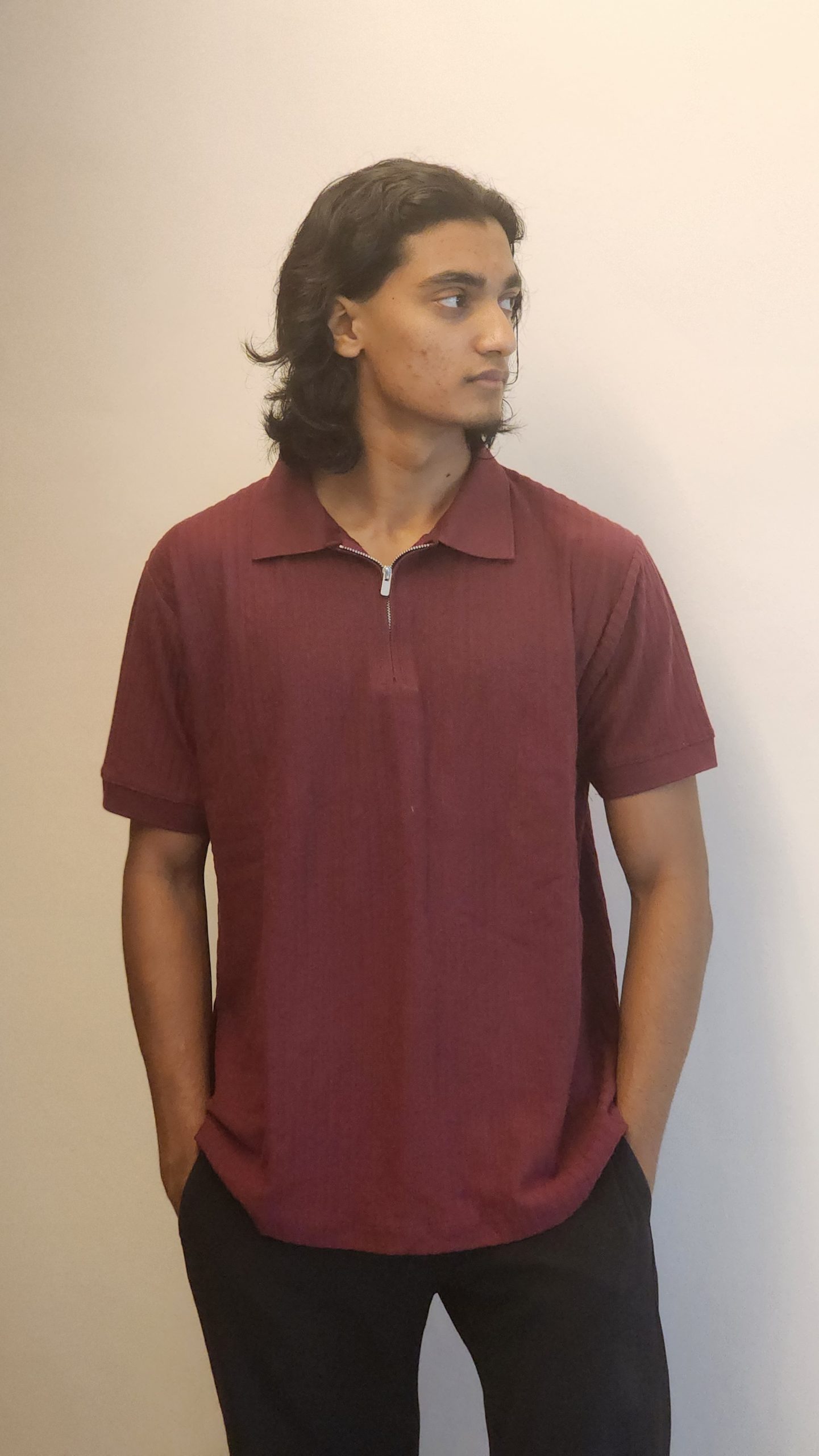 Maroon Zipper Old Money Premium Men’s Polo T-Shirt