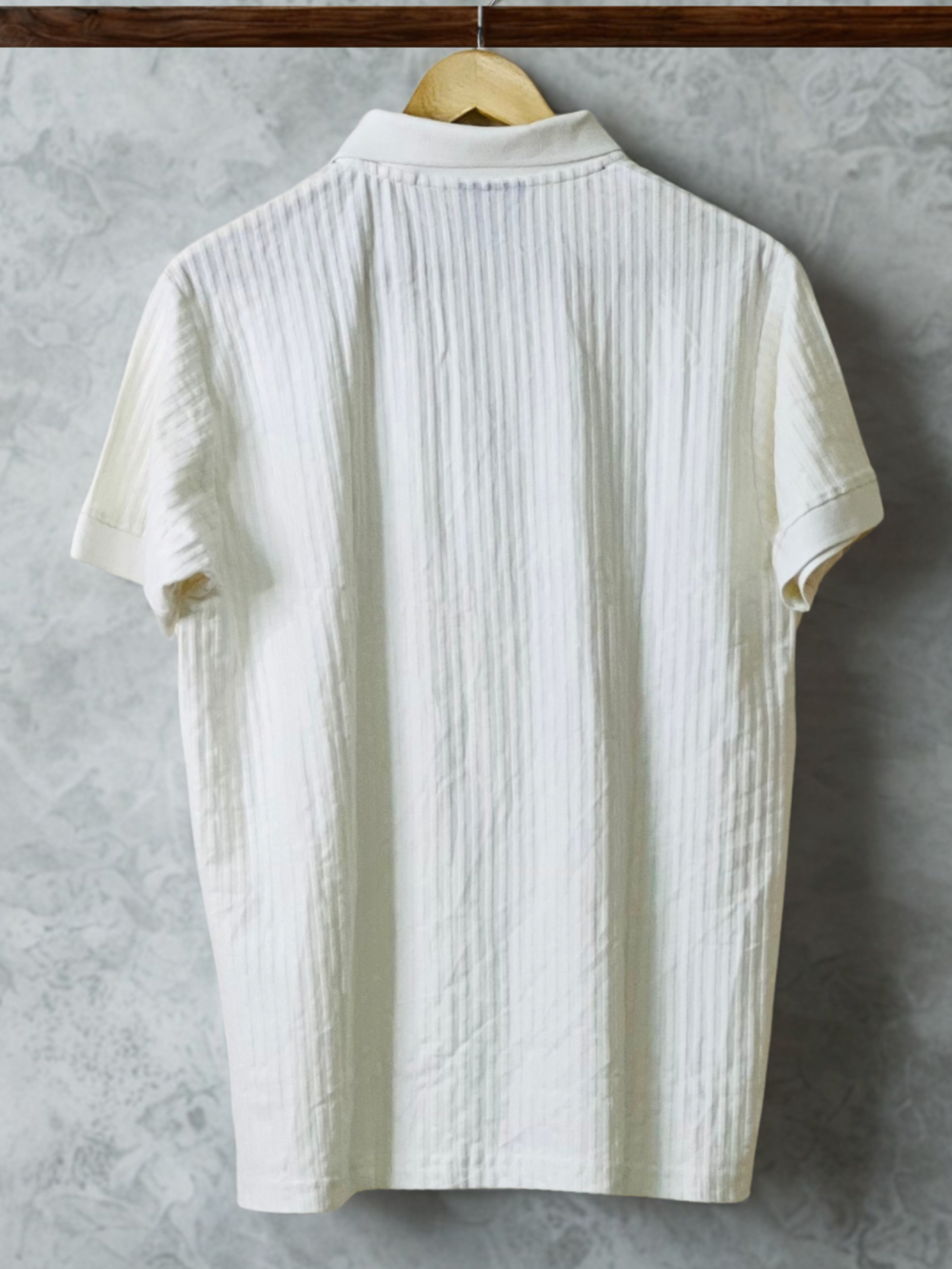 Off White Zipper Old Money Premium Men’s Polo T-Shirt - Image 3