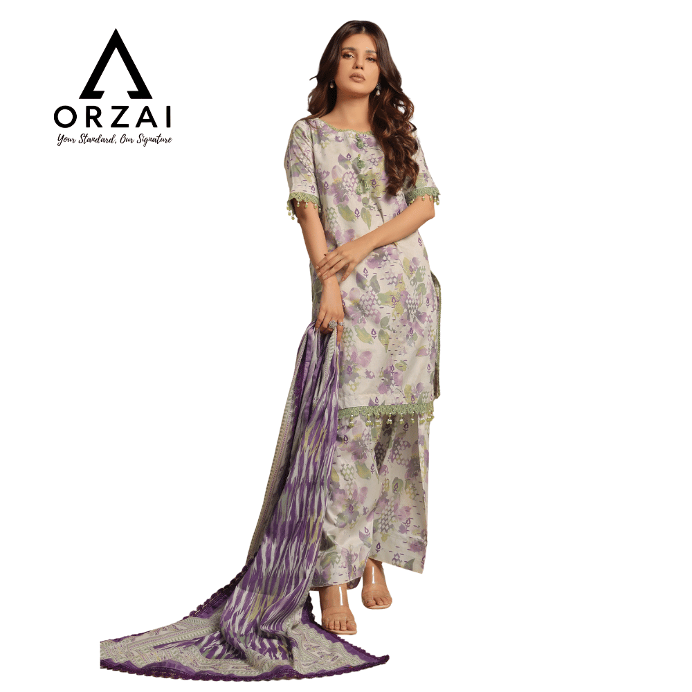 Pakistani 3-Piece Lawn Dress - Image 4
