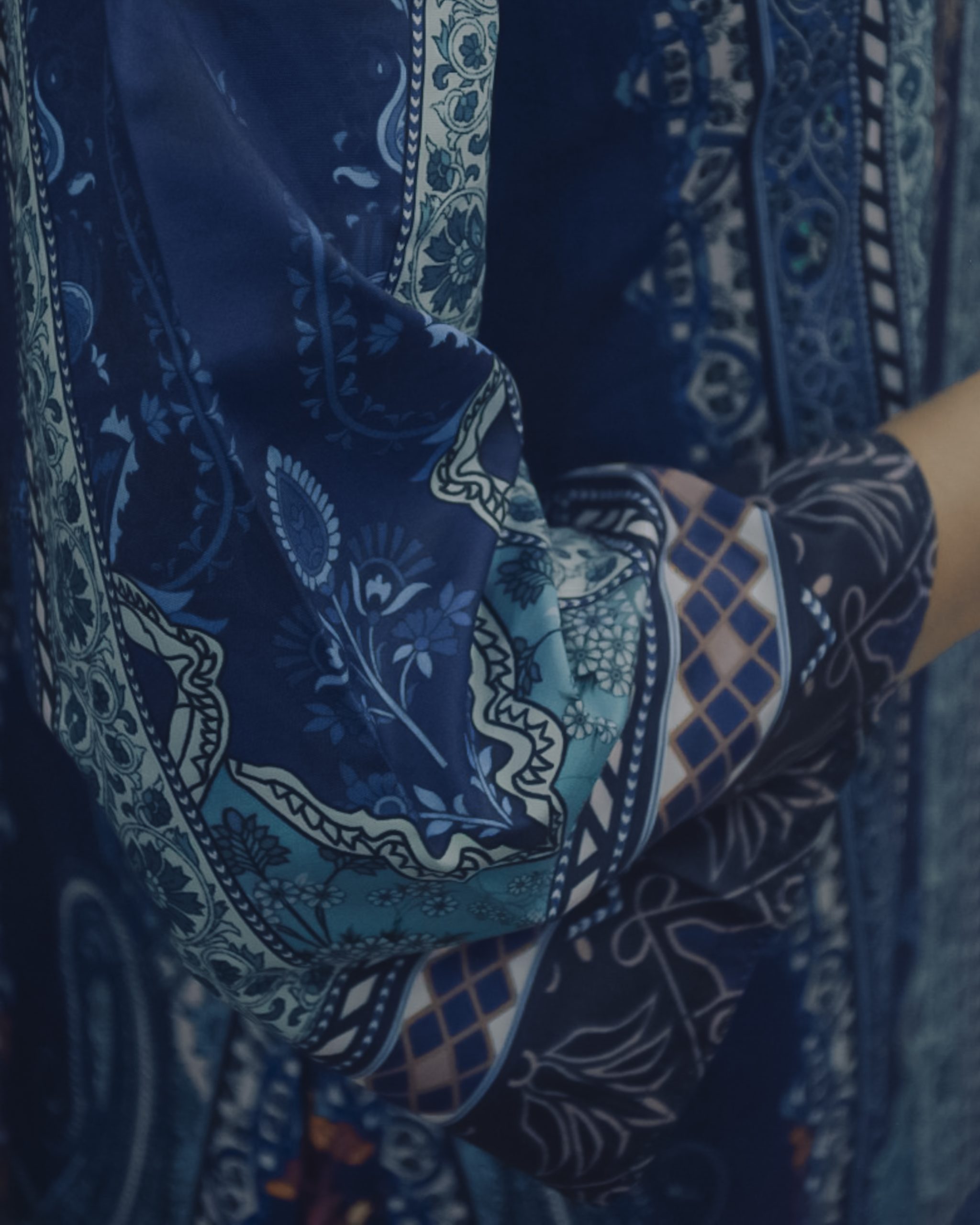 2 Piece Blue Women’s Silk Luxury Set - Image 2