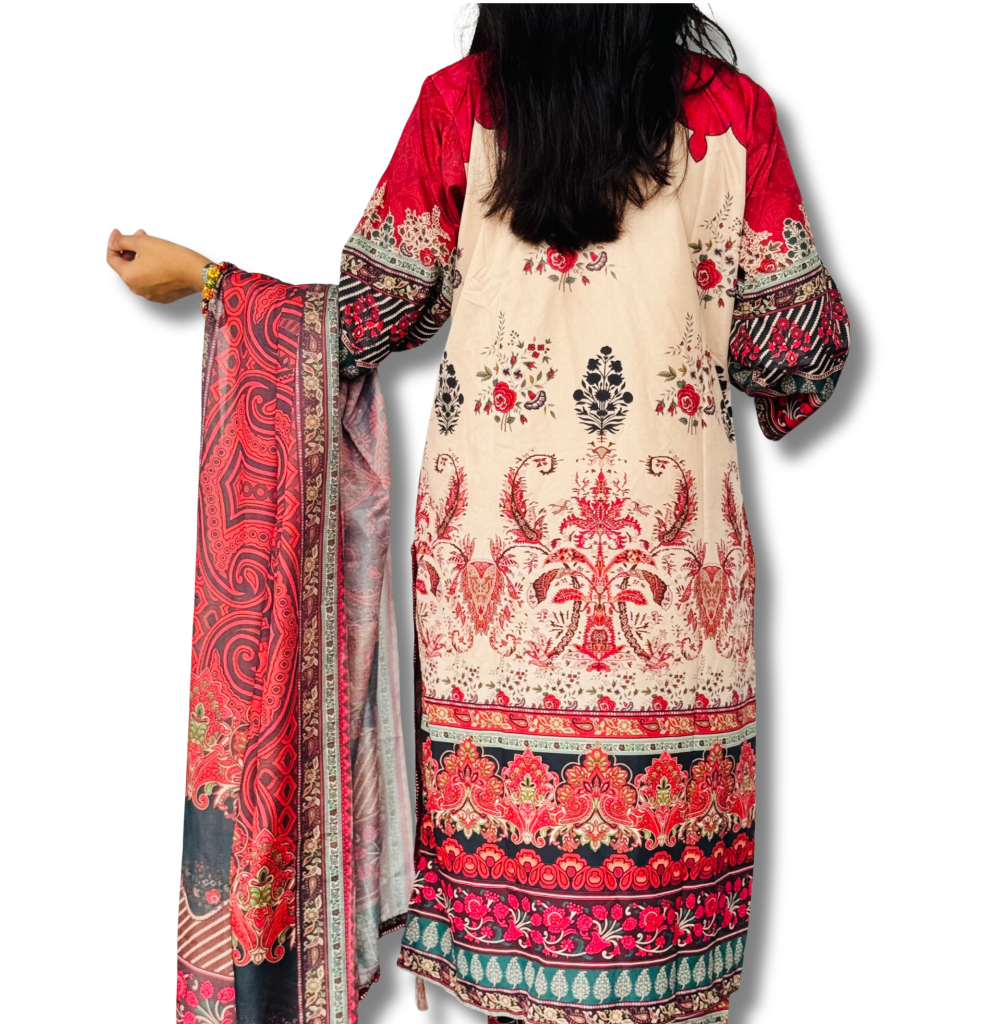 3 Piece Red Women’s Silk Premium Set - Image 3