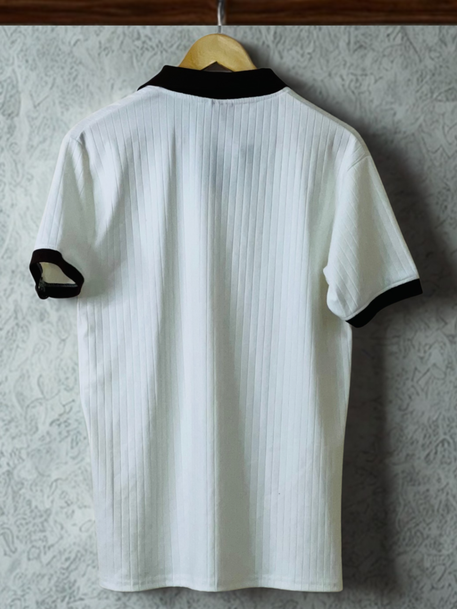 White with Brown Contrast - Old Money Premium Polo T-Shirt - Image 3