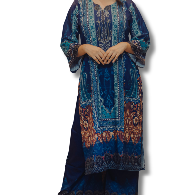 2 Piece Blue Women’s Silk Luxury Set