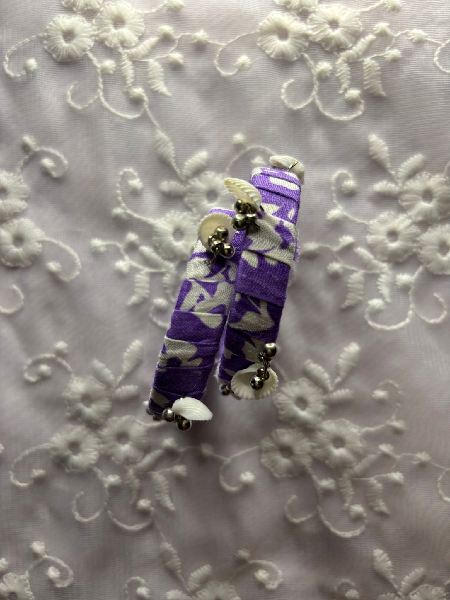 Handmade Threaded Bangle- 1 Pair - Purple