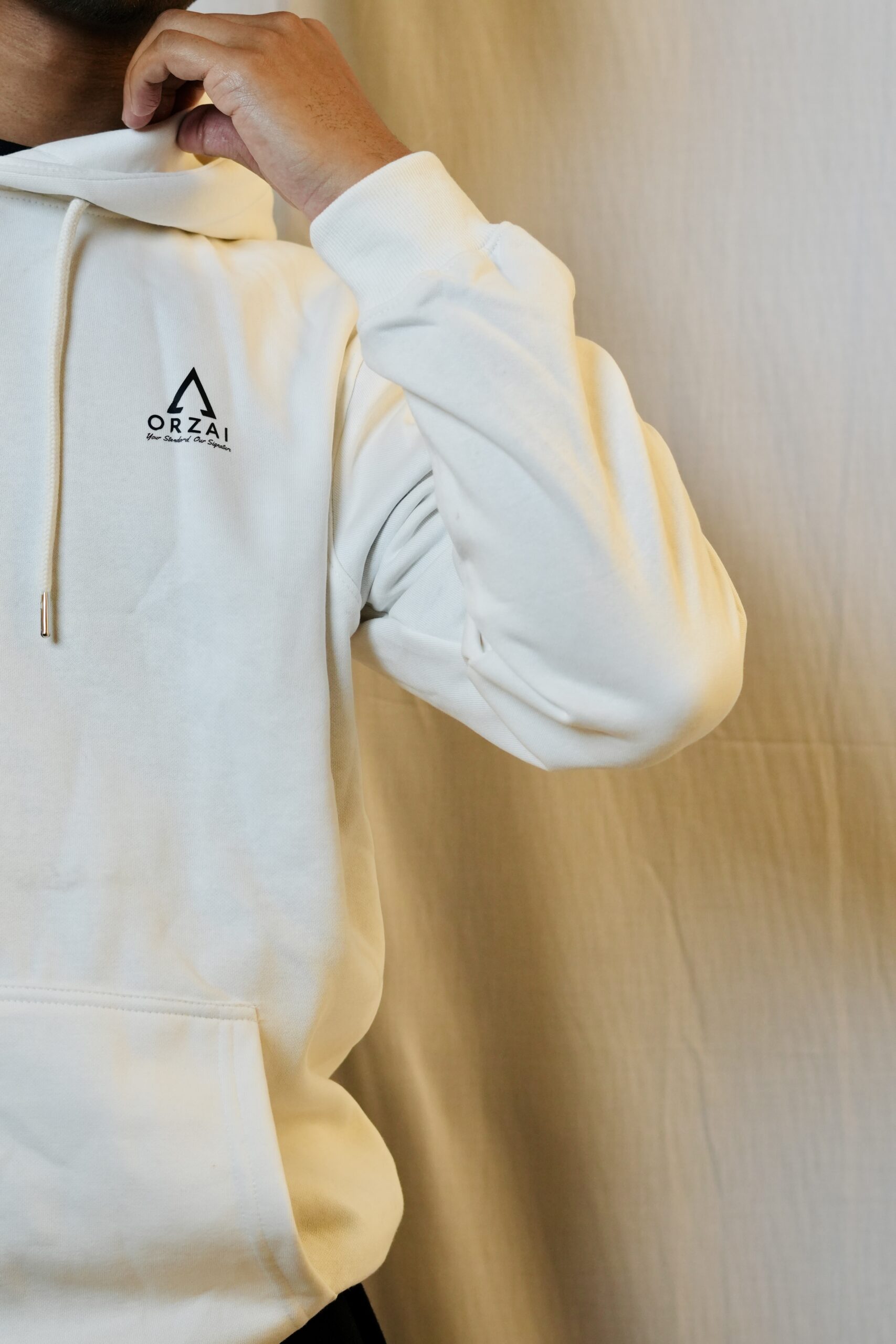 Men’s Premium Off White Hoodie - Image 3